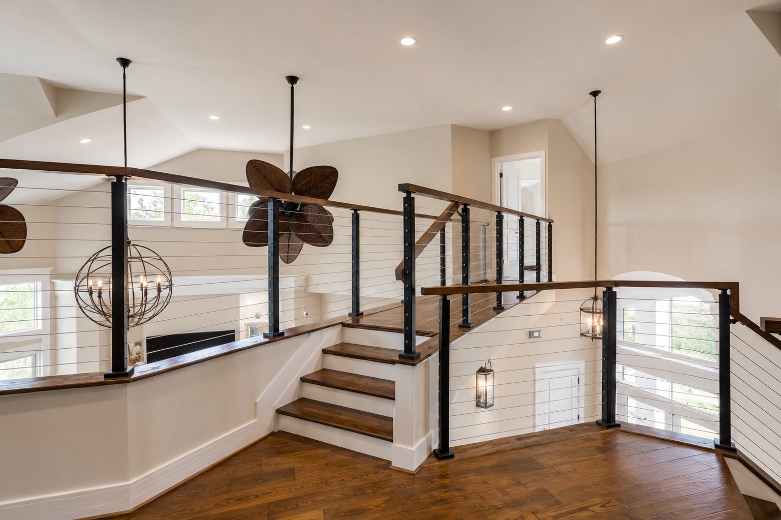Custom loft landing and railing details