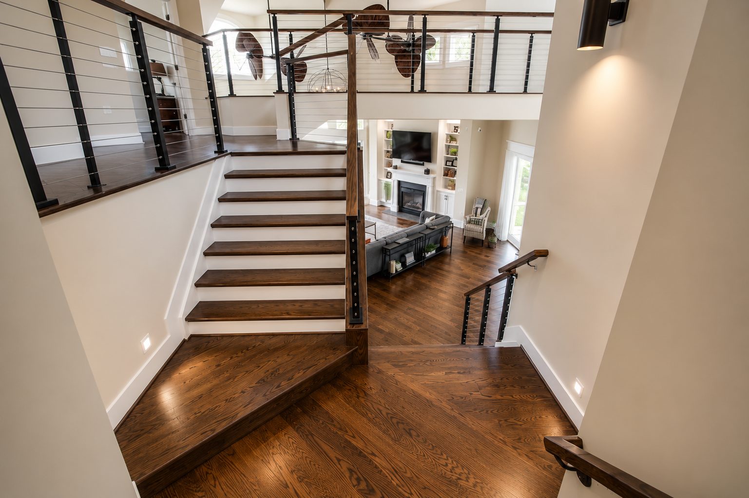 Open staircase in a Dixon Design Build Group custom home
